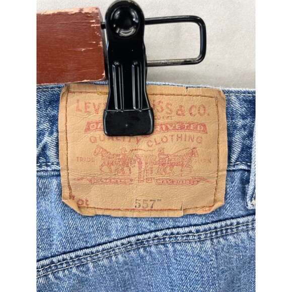 Vintage Levis 557 Jeans Men 34x36 Blue Relaxed Boot Fit Cowboy Y2k - Picture 6 of 15